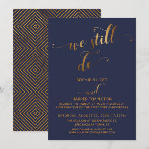 Invitation Or & Navy Nous faisons toujours de la typographie 