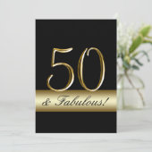 Invitation Or noir 50 et anniversaire fabuleux (Debout devant)