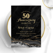 Invitation Or noir 50e anniversaire