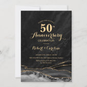 Invitation Or noir 50e anniversaire (Devant)