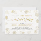 Invitation Or & Noir | 50e anniversaire de mariage élégant (Devant)