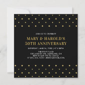 Invitation Or & Noir | 50e anniversaire de mariage surprise (Dos)