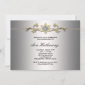 Invitation Or Noir 50e Anniversaire Femme (Dos)