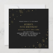 Invitation Or & Noir | 50e anniversaire surprise (Dos)