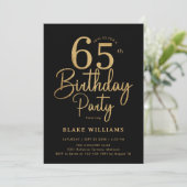 Invitation Or noir 65e anniversaire (Debout devant)
