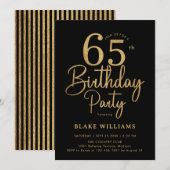 Invitation Or noir 65e anniversaire (Devant / Derrière)