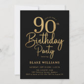 Invitation Or noir 90e anniversaire (Devant)