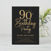 Invitation Or noir 90e anniversaire (Debout devant)