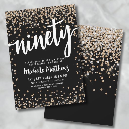 Invitation Or Noir 90e Anniversaire
