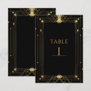 Invitation Or & Noir Art Déco Gatsby Années Folles Élégant