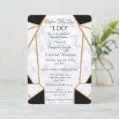 Invitation Or Noir Art \ Mariage sous la douche en marbre bla (Debout devant)