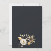 Invitation Or Noir Blanc Fleurs RSVP (Dos)