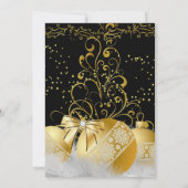 Invitation Or Noir Blanc Noël Fête de Noël (Dos)