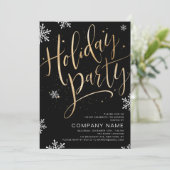 Invitation or noir calligraphie manuscrite fête (Debout devant)