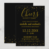 Invitation Or noir, célébrons 50 ans d'anniversaire doré (Devant / Derrière)