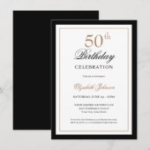 Invitation Or Noir Classique 50e Anniversaire (Devant / Derrière)
