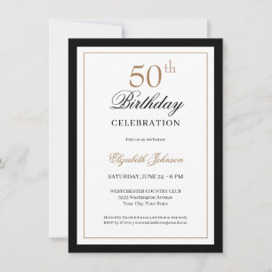 Invitation Or Noir Classique 50e Anniversaire