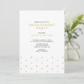 Invitation Or & Noir | Fête de fiançailles chic moderne (Debout devant)