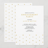 Invitation Or & Noir | Fête de fiançailles chic moderne (Devant / Derrière)