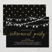 Invitation Or & Noir | Fête de retraite chic et moderne (Devant / Derrière)