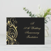 Invitation Or Noir Fleurit 50e Anniversaire (Debout devant)