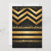 Invitation Or Noir Lignes Points Luxe Moderne Glamour Premium (Dos)