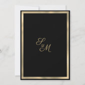 Invitation Or noir luxe paillettes gouttes Save the Date (Dos)