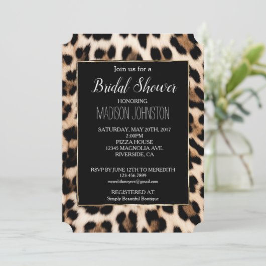 Invitation Or Noir Marron Crème Léopard (Debout devant)