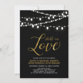 Invitation Or & Noir | Moderne 50e Anniversaire de Mariage (Devant)