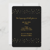 Invitation Or & Noir Moderne Chic Glamour Élégant (Dos)