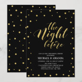 Invitation Or & Noir | Réception de répétition de typographie (Devant / Derrière)