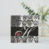 INVITATION OR NOIR SOIE DAMAS CLOTH MONOGRAMME ROSE RUBIS (Debout devant)