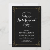 Invitation Or & Noir | Soirée de Retraite Surprise (Devant)