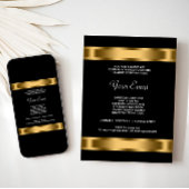 Invitation Or Noir Soirée d'entreprise noire Or