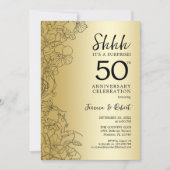 Invitation Or Noir Surprise 50e Anniversaire (Devant)