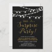Invitation Or & Noir | Surprise 50e anniversaire de mariage (Devant)