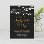 Invitation Or & Noir | Surprise 50e anniversaire de mariage (Debout devant)