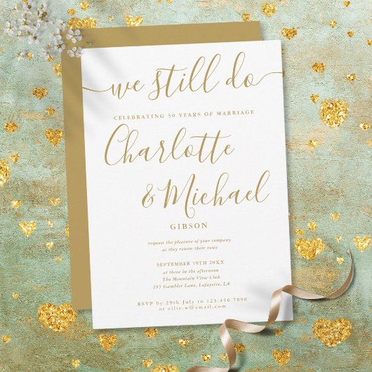 Invitation Or Nous Faisons Encore Script Vow Renouvellement A
