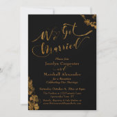 Invitation Or Nous sommes mariés avec des Botaniques sur Fond (Devant)