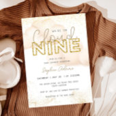 Invitation Or Nous Sommes Sur Cloud Neuf Baby shower Neutre N
