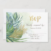 Invitation Or Palmées Été RSVP (Devant)