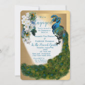 Invitation Or, Peacocks, Plumes de soie vert émeraude (Devant)