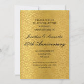 Invitation Or personnalisé 50e anniversaire de mariage  (Dos)