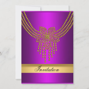 Invitation Or pour Violet Toute Fête Or Violet