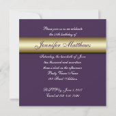 Invitation Or pourpre foncé 50 et anniversaire fabuleux (Dos)