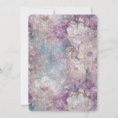 Invitation Or Purple Blanc Flore Éperche Anniversaire (Dos)