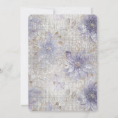 Invitation Or Purple Blanc Flore Éperche Anniversaire (Dos)