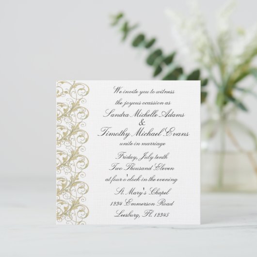Invitation Or Romance royal/invitations blanches (Debout devant)
