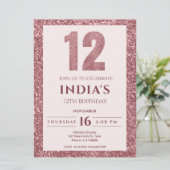 Invitation or rose 12e anniversaire (Debout devant)