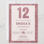Invitation or rose 12e anniversaire (Devant)